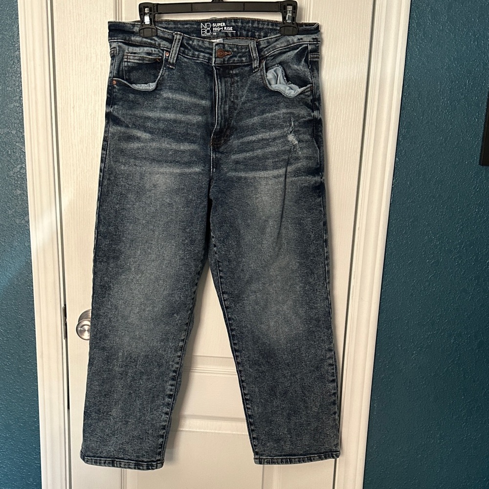No Boundaries Women's Dark Blue Straight Leg Jeans
